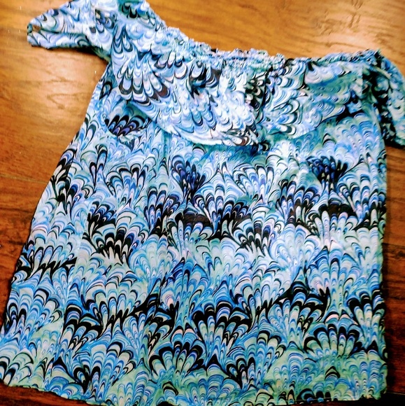 Ocean Pattern Michael Kors Off the Shoulder Top - Picture 2 of 2